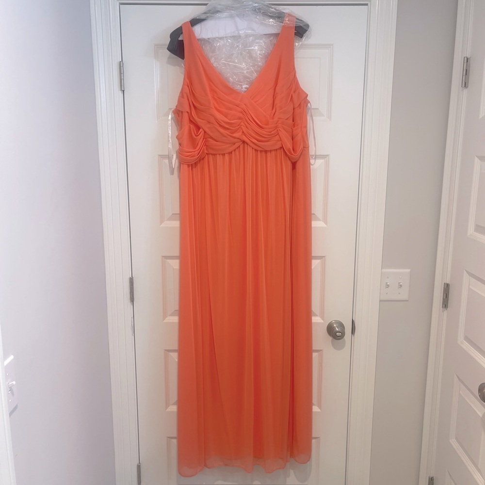 David’s Bridal Bridesmaid Dress - Style No. F15933 - Coral Reef